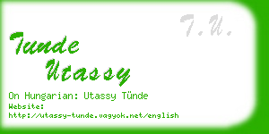 tunde utassy business card